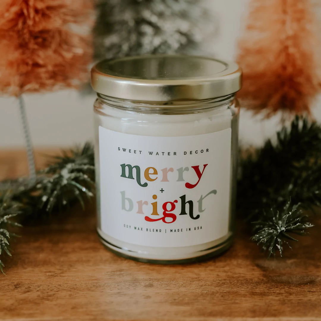 Merry & Bright Hand Poured Soy Candle - 9 oz
